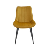 Verta Dining Chair - Ochre Yellow Velvet
